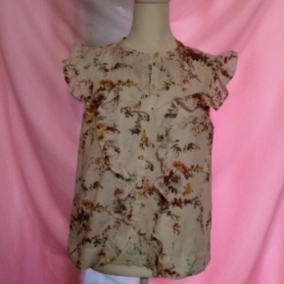 La Via Rebecca Taylor Floral Ruffle Blouse - Picture 1 of 7